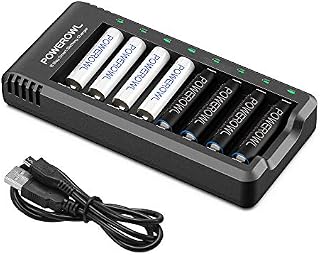 POWEROWL High Capacity Rechargeable AA and AAA Batteries with Battery Charger