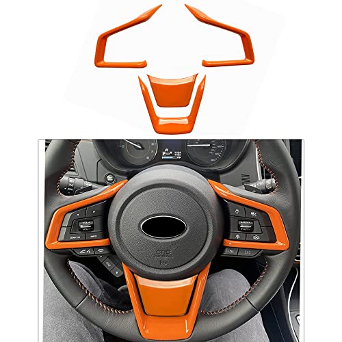 KEALAS 4PCS ABS Orange Steering Wheel Panel Frame Trim Cover for Subaru Forester Ascent SUV 2019-2023,for Impreza 2017-2023,for Legacy/Outback 2018-2023,for Crosstrek 2018-2023