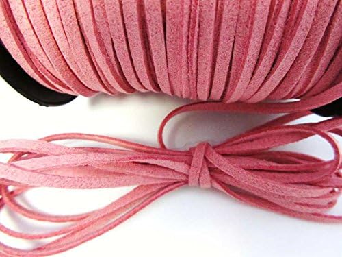 US seller Roll of 100 yards Leather Suede Cord 3mm Trim/Trimming/Beading/Purple T163-Pink