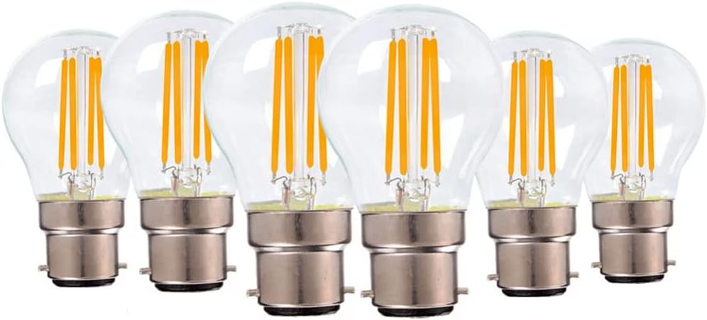 A19 A60 Bayonet B22 220V Dimmable LED Light Bulb Filament Bulb Classic Vintage Bulbs Antique Energy Saving Edison Bulbs 6pcs