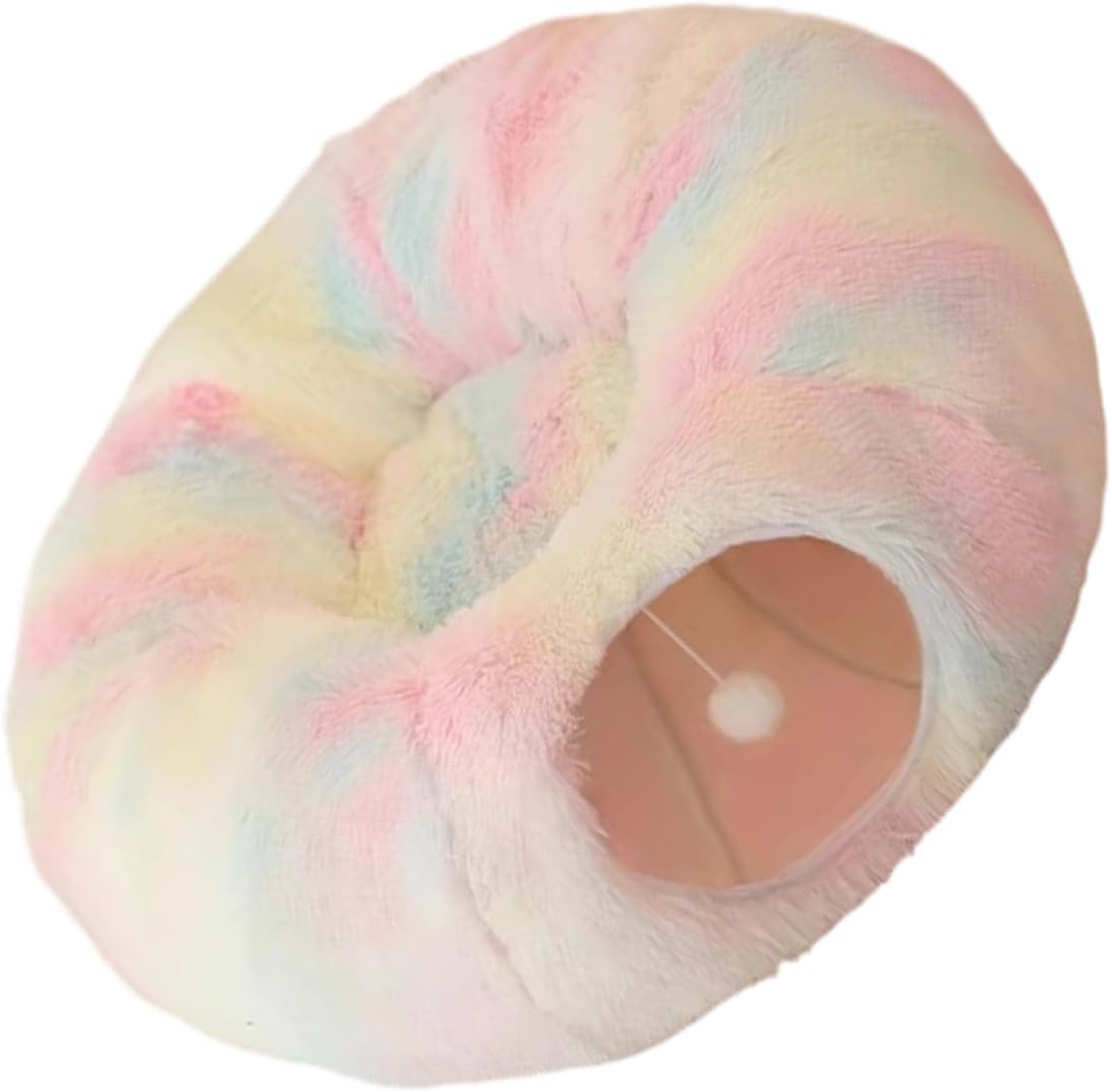 Foldable Cats Bed Tunnel Toy Long Plush Materials Offering Warmth and Play Opportunities for Cats in Any Setting Warm Bed