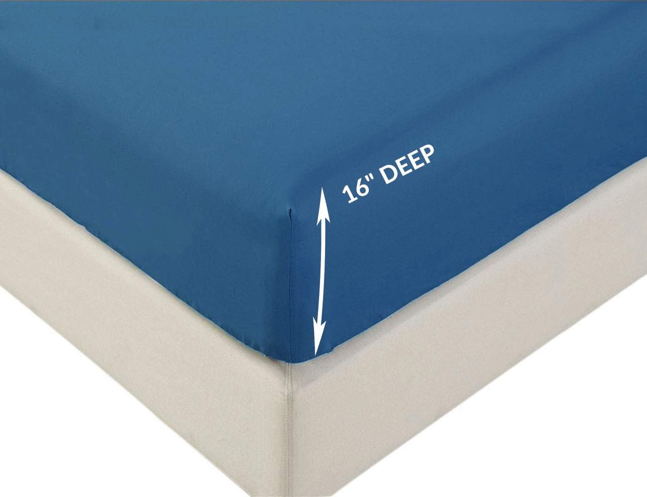 Marquess 4-Piece Microfiber Cooling Sheet- Cooling Microfiber Sheets Breathable Luxury Lightweight Bedding Hotel Sheets with Deep Pocket(Navy, Queen)