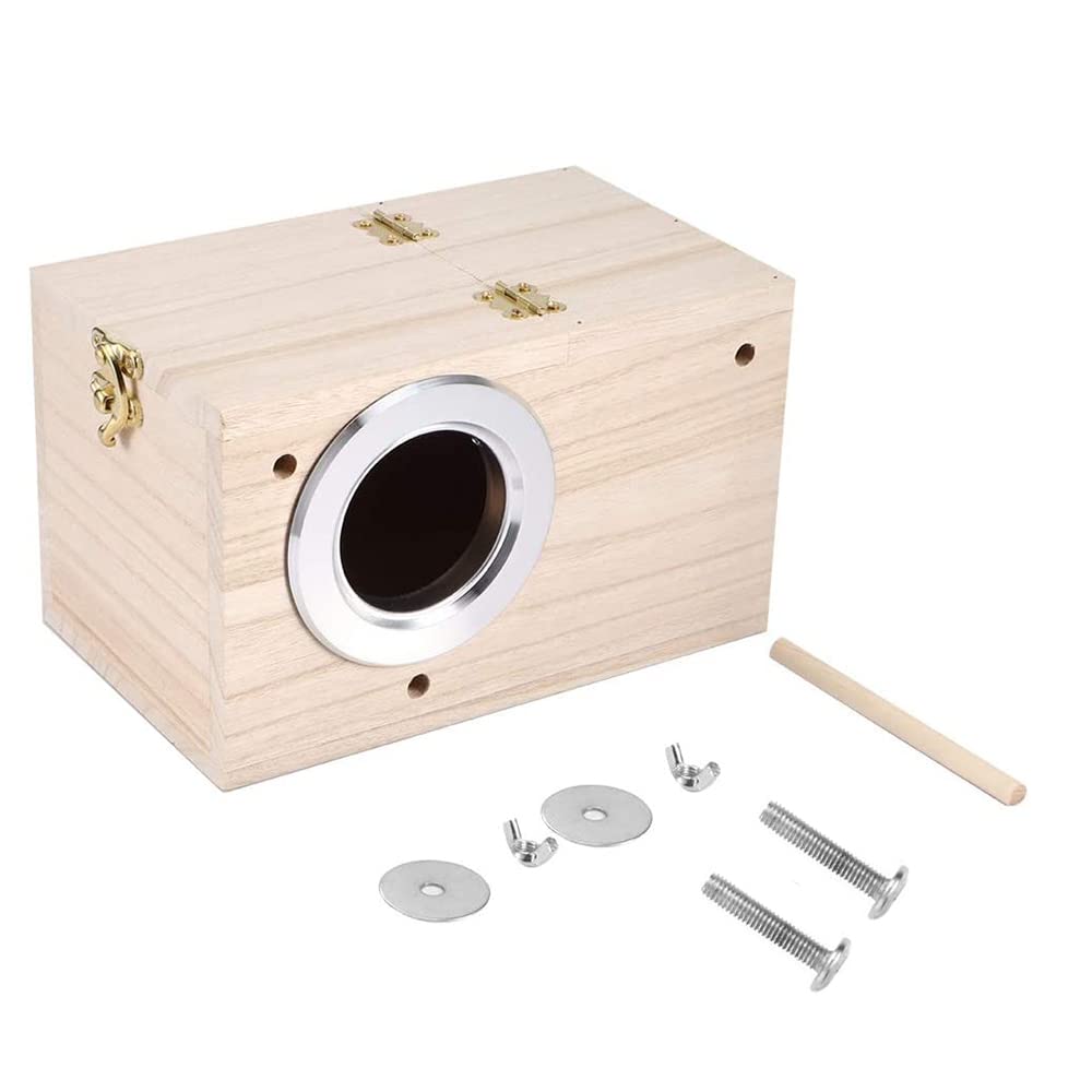 Caja De Nido De Cría De Loros, Parrotlets Acoplamiento Caja, Casa De Pájaros De Madera, Caja De Cría De Pájaros, Nido Cría para Aves Natural, para Agapornis, Loros (25 x 13 x 13 cm)