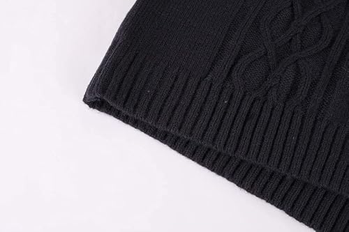 JMSUN Suéteres masculino trico Suéter Masculino Manga Longa Gola Alta Quente Suéter de Malha Moda co