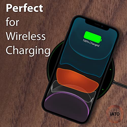 Iato Iphone 11 Wood Case. Unique & Classy Shockproof Protective Cover. Wireless Charging Compatible Real Wooden Overlay On Soft Black Tpu - Natural Walnut #TOP4