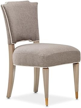 Michael Amini St. Charles Chenille Vanity Chair - Dove Gray