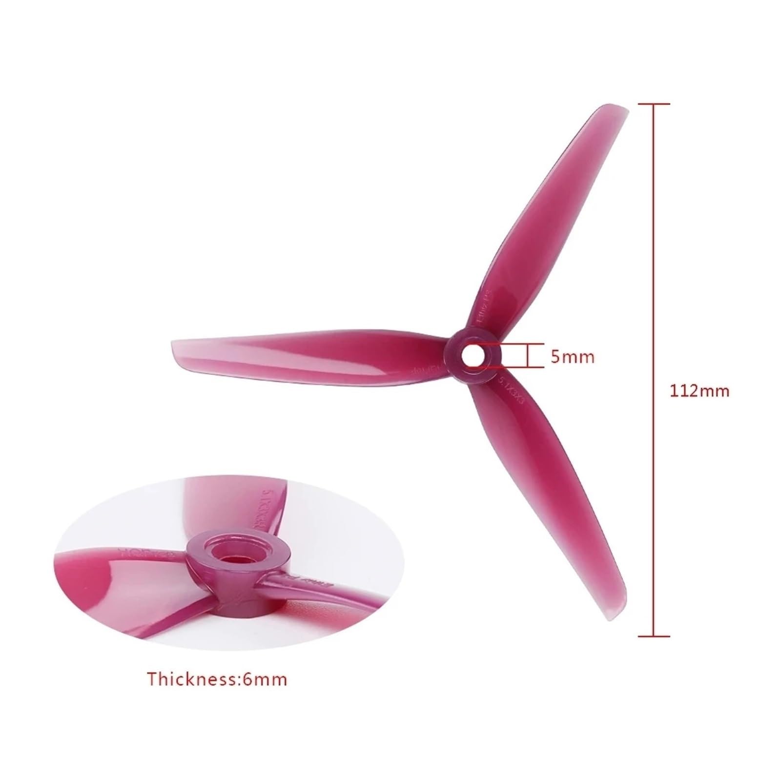 20Pairs Propeller, kompatibel mit HQPROP, P3 5130 5.1X3X3 | 3-Blatt-Propeller Set für RC-Drohnen, 5-Zoll-Drohnenmodelle, PC