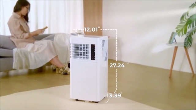 Image of Electactic Portable Air Conditioner 8,000 BTU, 3-in-1 AC Cooler Dehumidifier Fan with LED Display, Remote Control, Quiet, Sleep Mode, 360 Casters, Window Kit for Room Office Apartment Garage