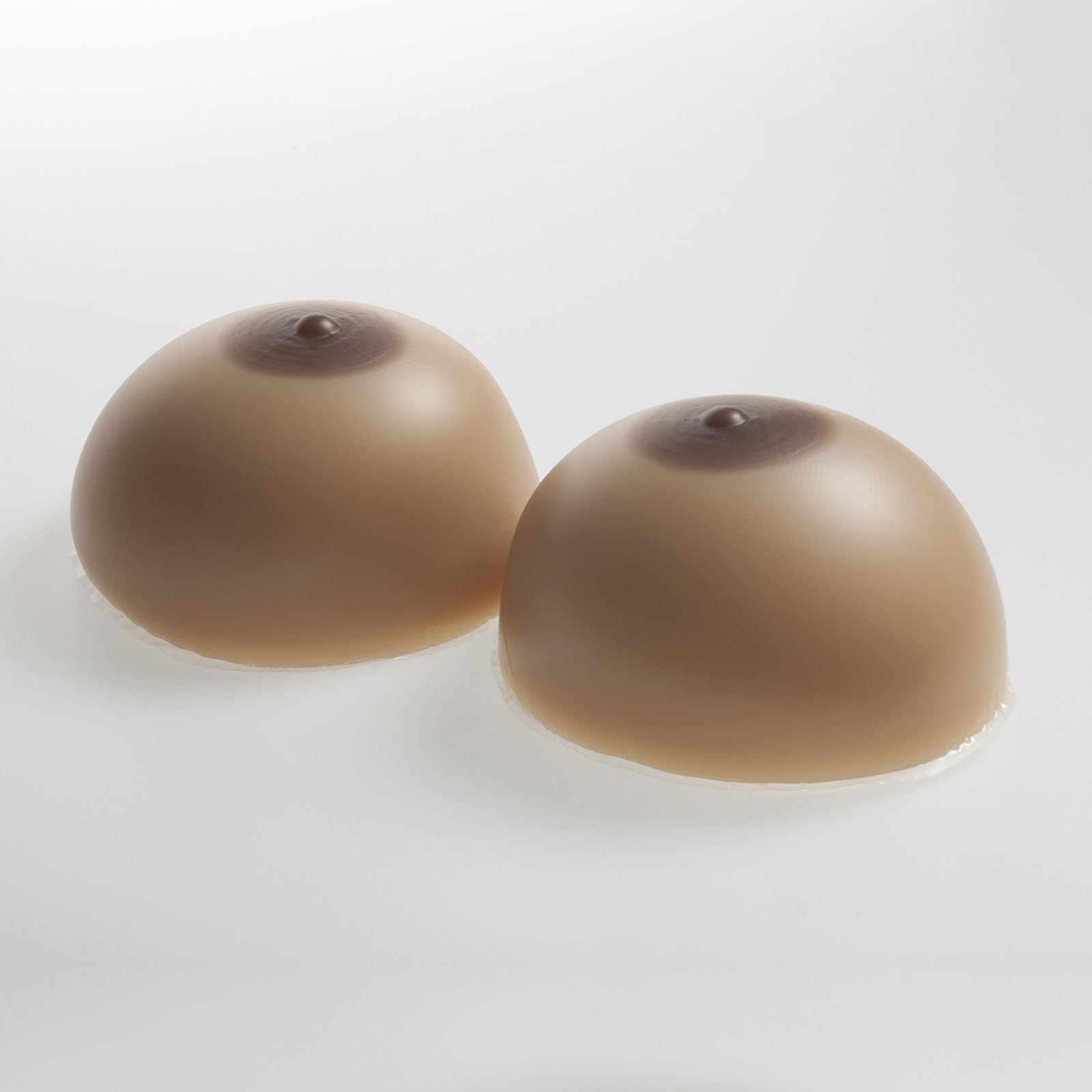 Coussinets d'allaitement en silicone Tan Skin – Formes rondes ultra-douces pour mastectomie, transgenres et cosplay – Ajustement confortable et lift naturel – Teint mat (XL)