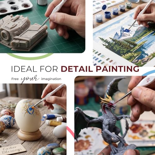 Image of Nicpro 18 PCS Miniature Paint Brushes, Micro Model Detail Paint Brush Set | Fine Detailing for Acrylic Watercolors Oil, Paint by Number, Models, Miniatures, Craft, Figurine - with Container