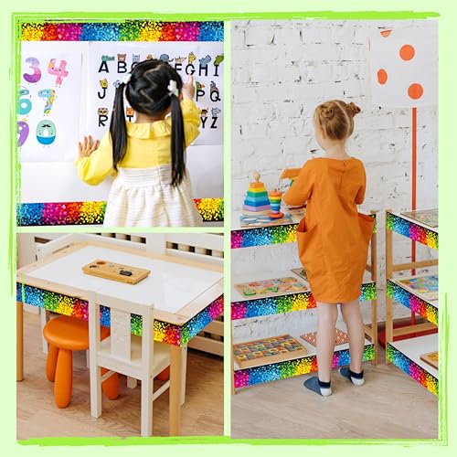 60 Feet Bulletin Board Borders, Confetti Straight Rolled Border Trim Back-to-School Bulletin Boards Decoration, Walls, Desks, Windows, Doors for School, Classroom & Offices - Thumbnail 5