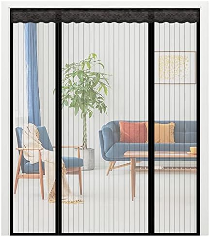 NGreen Double Doors Magnetic Screen - Heavy Duty Mesh Curtain and Full Frame Hook and Loop, Toddler and Dog Friendly, No Tools Required (Double Doors, 62"x81", Fits Door Up to 60"W x 80"H)