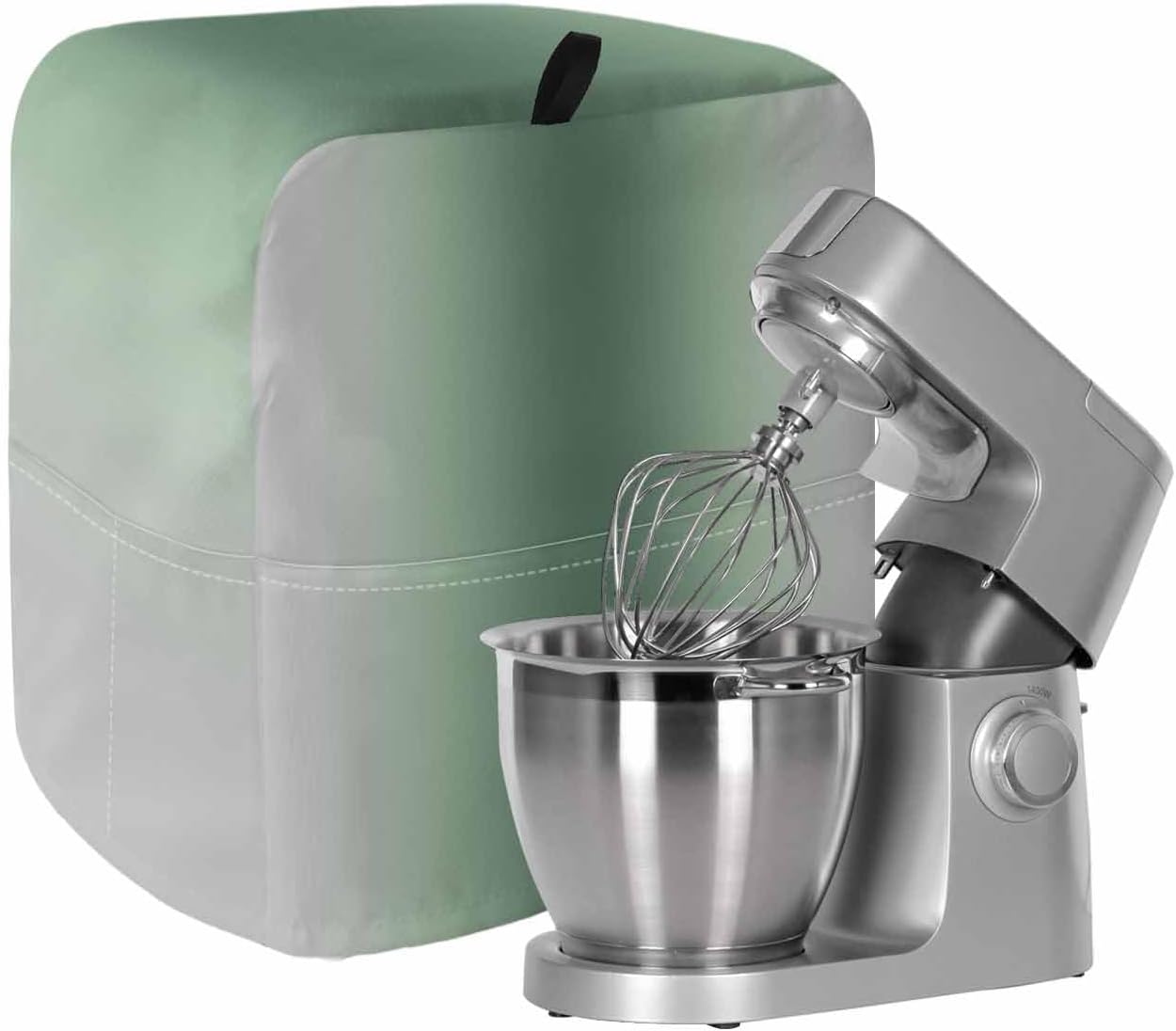 Sage Green Grey Ombre Stand Mixer Cover with Storage Pocket, Waterproof Kitchen Mixer Covers, Farmhouse Gradient Minimalist Kitchen Appliance Dust Cover Compatible with 5-8 Quart Mixers