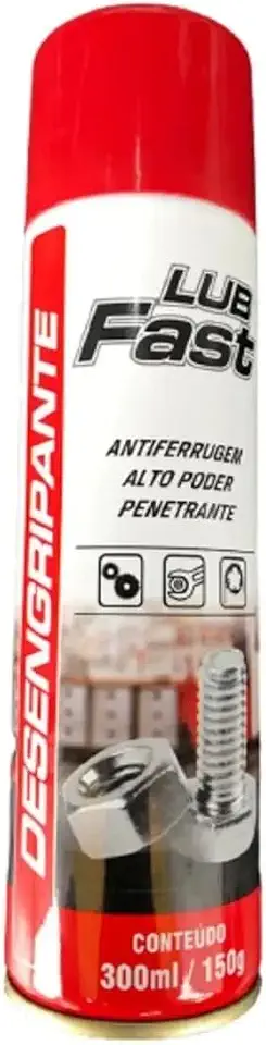 Desengripante Spray Fastlub 300ml/150g Lubrificante Antiferrugem, Ação Penetrante para Porcas, Parafusos, Ferramentas, Veículos, Máquinas e Uso Geral Profissional