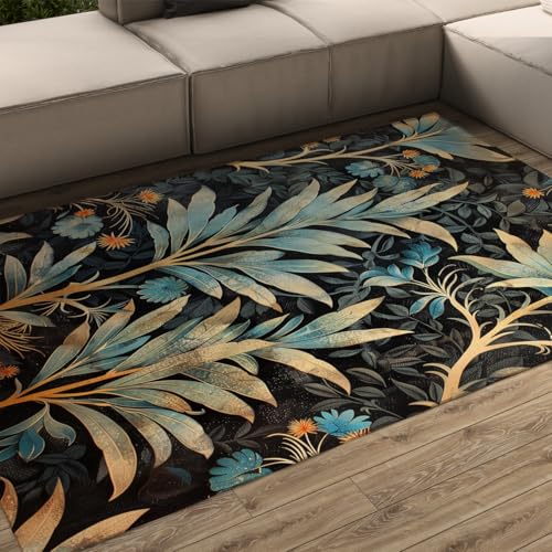 Tapis pour salon 160x230 feuillu doux pour chambre lavable - 3