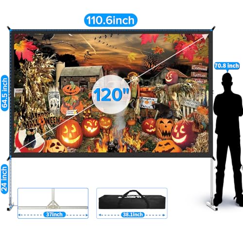 Projector Screen and Stand 120 Inch