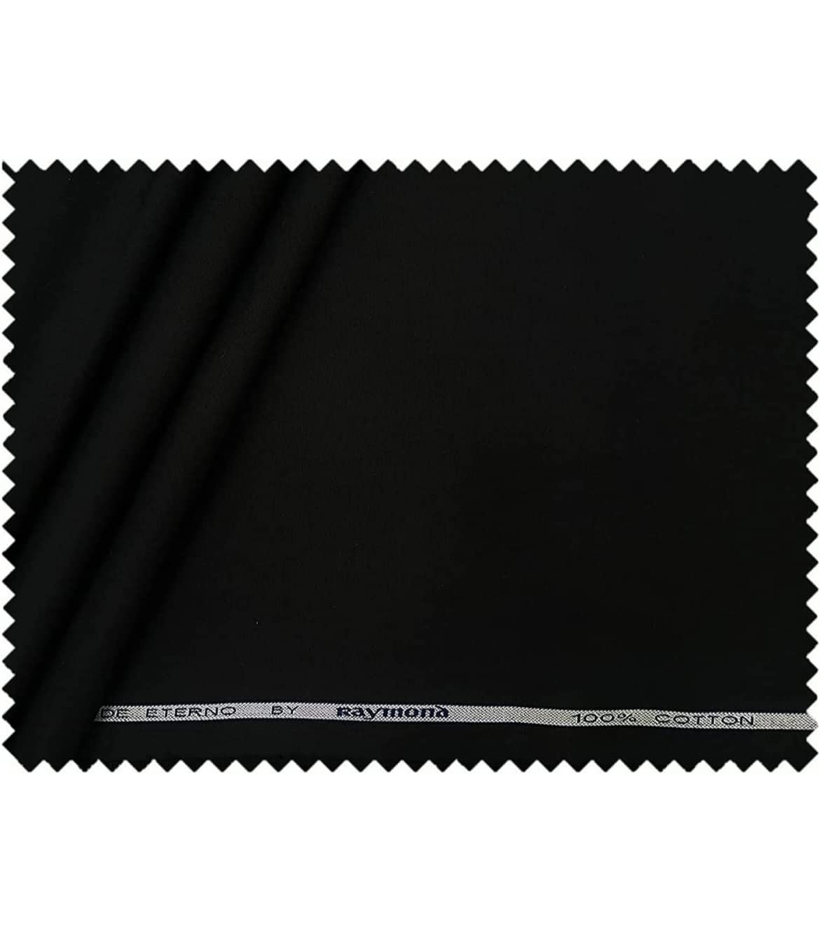 Raymond 100% Cotton Fabric (All Weather Fabric, Unstitched Premium Fabric, Solid, Less Wrinkles) (Black, 1.7 Meters for Shirt)