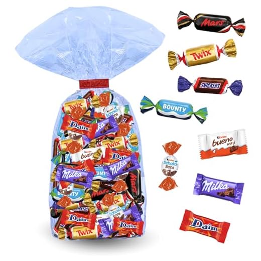 MIX CHOCOLATÉ | Assortiment de 60 Mini-Chocolats Kinder, Célébrations, Milka, Daim | 490g de Friandises emballées individuellement à Offrir pour La Saint-Valentin,un Anniversaire