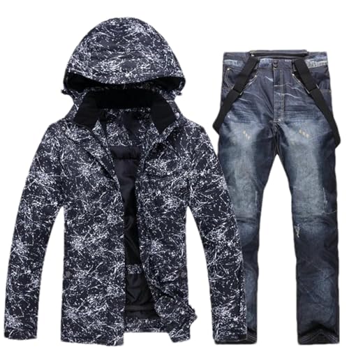 GaoLeAve varma snökläder för män set snowboarddräkt kläder skidjacka byxa, Jacka Pant1_b, L