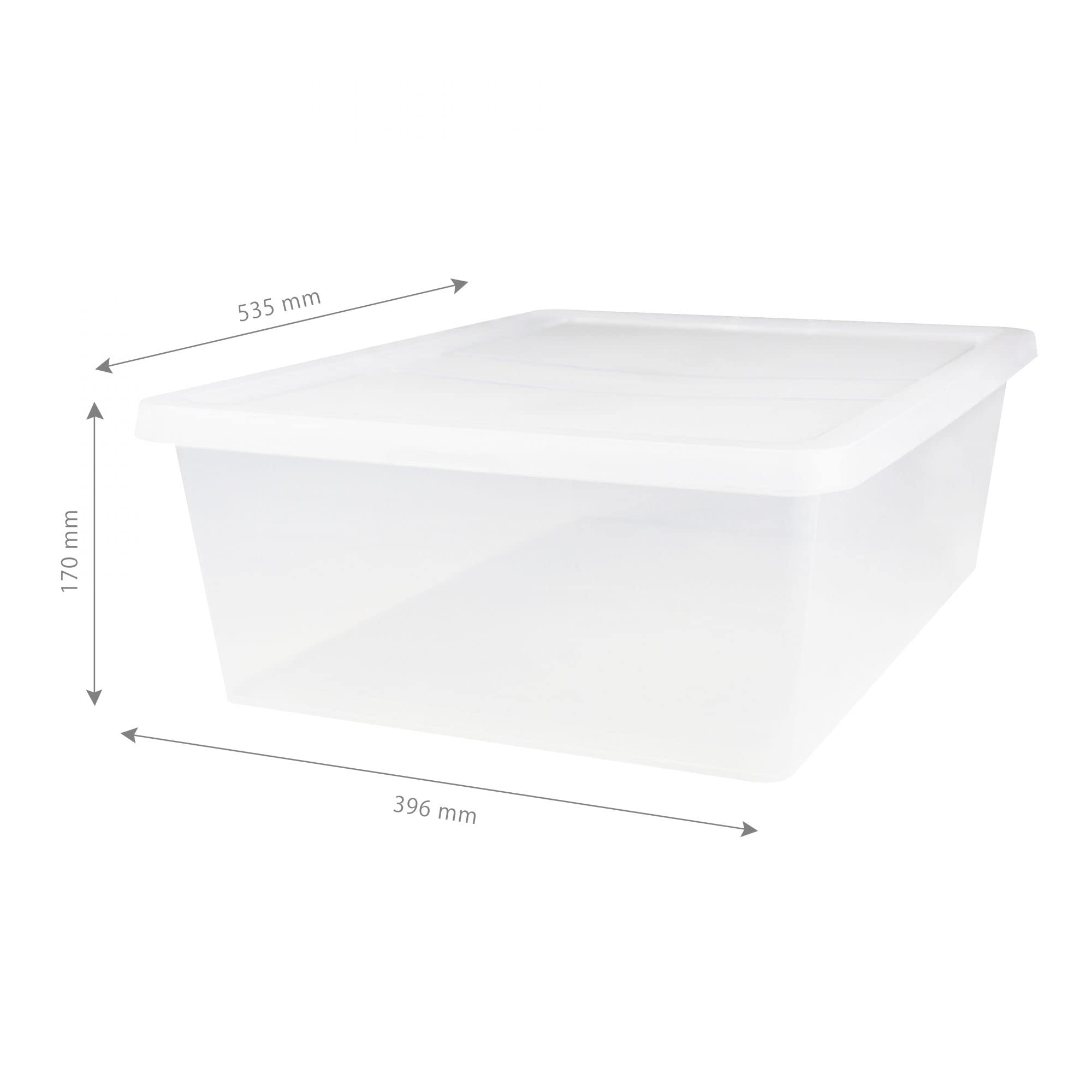 Iris Ohyama, Set aus 4 Aufbewahrungsboxen mit Deckel NCB-28 - 4x 28 L - L54 x B39.5 x H17 cm - Transparent