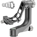 WEYLLAN P8 Carbon Fiber 360 Degree Panoramic Gimbal Tripod Head, Professional Gimbal Tripod Head with Arca-Swiss Standard 1/4'' and 3/8'' Quick Release Plate for DLSR Camera Tripod, Max load 20kg
