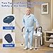 Toilet Safety Rails (350 LB) – Adjustable, Foldable Toilet Handle Frame for Elderly & Disabled Adults, Supports All Toilet Types (Lake Blue)