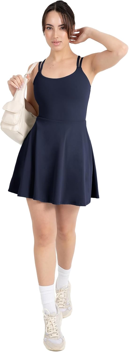 YITTY Active Women's Ultraluxe Strappy Tennis Dress with Built in Short, Athleisure, 4-Way-Stretch - Image 5