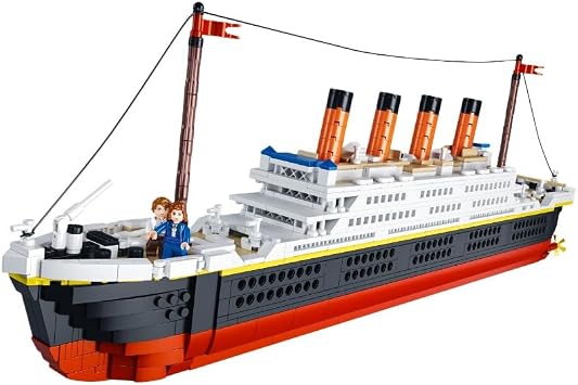Scale Titanic Model Ship 1288 Pieces, Toy Ship Model Kit, Cruise Ship Assembly, Precision Reproduction, 2 Main Minifigures, Set for Adult Model Lovers, Craft Set, Gift Included Titanic