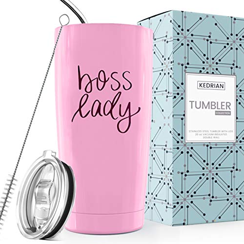 KEDRIAN Boss Lady Tumbler 20oz, Boss Gifts For Women, Gifts For Boss Female, Boss Lady Gifts For Women, Boss Babe Tumbler, Girl Boss Mug, Boss Babe Cup, Lady Boss Gifts For Women, Boss Lady Cup