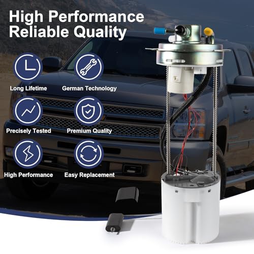 VANBOL Electric Fuel Pump Assembly Compatible with 2010 2011 2012 2013 Chevy Silverado 1500 GMC Sierra 1500 V8 4.8L 5.3L 6.2L Flex Crew Extented Cab Replace E4005M with Sending Unit Pressure Sensor by VANBOL - Used condition - Image 4