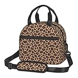 Leopard Print Lunch Bag, Reusable Leopard Cheetah Lunch Box for Boys Girls, Insulated Cooler Bag Lun