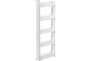 Miles Kimball 5-Tier Next-to-Fridge Slim Cart Storage