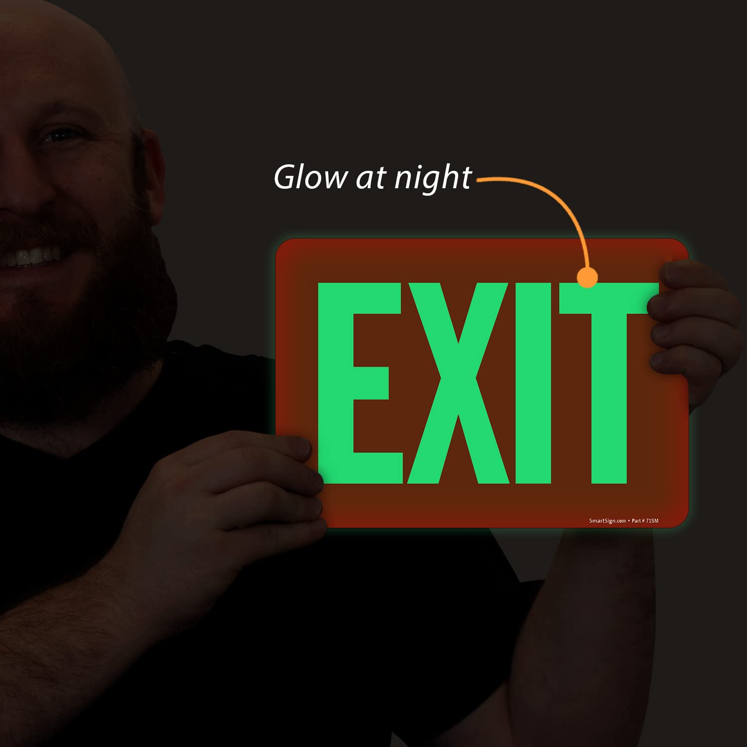 Merino Wool Athletic Socks SmartSign Glow-in-Dark Exit Label 4x12 Inch ...