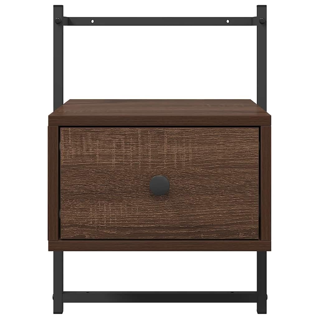 Comodino da parete sospeso, effetto rovere, 35 x 30 x 51 cm | Consolle da parete salvaspazio per camera da letto con pratico cassetto e superficie facile da pulire.