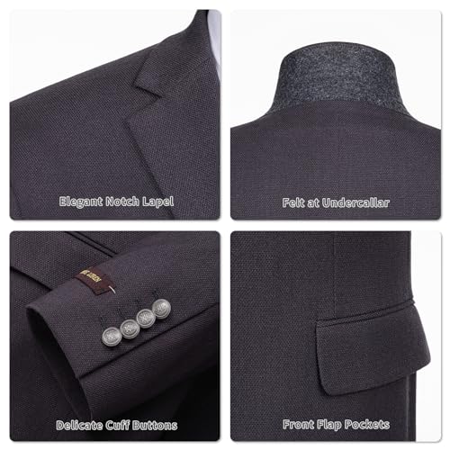 AMY ZHU Men's Classic Fit Blazer Stretch Sport Coat 2 Button Suit Jacket for Business Wedding Prom Regular & Big and Tall4