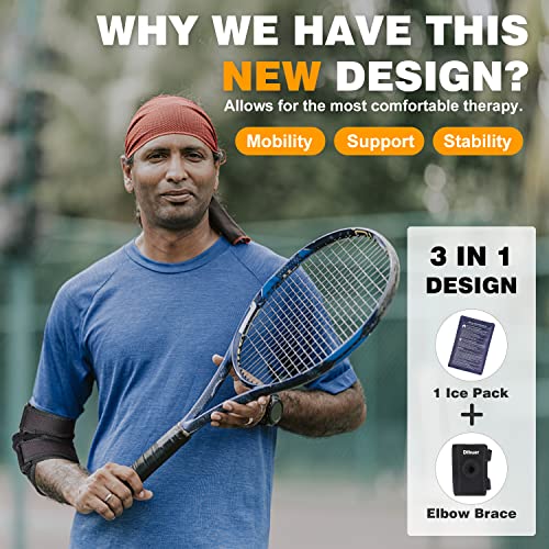 Dikuer Elbow Ice Pack Wrap For Tendonitis And Tennis Elbow, Elbow Arm Brace With Gel Ice Pack For Tennis Elbow Relief For Men And Women #TOP3