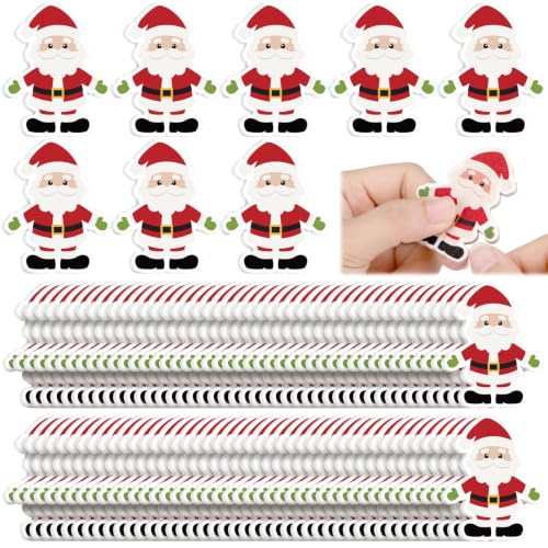 100Pcs Santa Claus Christmas Mini Nail File Party Favor Gift Bulk for Women