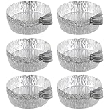 GARVALON Aluminum Foil Weighing Trays with Handle 3.03X2.75 Inch Disposable Sample Weighing Dishes for Laboratory Powder Liquid Measurement Food Processing Storage