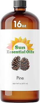 Sun Essential Oils Pine Essential Oil 16 oz Bulk for Diffuser, Skin, Aromatherapy Massage, Humidifier, Forest Pine Scented Oil for Candle, Lotion & Soap Making, Room Fragrance