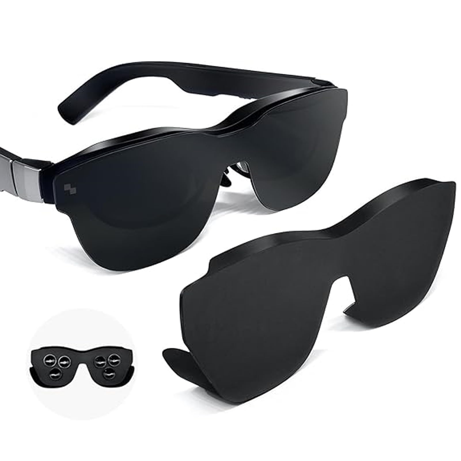 AR Glasses Light Blocker for Rayneo Air 3S 3 2S & Xreal One Pro Air 2, Soft Silicone Lens Shade Hood, Anti-Glare Blackout Cover Accessories for Smart Glasses