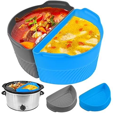 KKUYT Slow Cooker Einlagen für 6QT Crockpot, lebensmittelechte, wiederverwendbare Silikon-Topfeinlagen, faltbarer Kocheinsatz, BPA-frei, spülmaschinenfest zu verwenden Cover