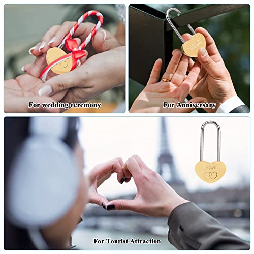 100 PCS 3.5" Love Locks Single Heart Keyless Padlock Without Key Forever Love for Lovers Wedding,Valentines,Anniversary,Travel(NO Key) - Image 8