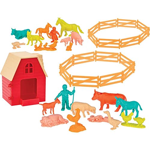 Fazendinha Playset 30 Figuras+Casinha+16 Cercados Balde 3,2 Lt., Gulliver