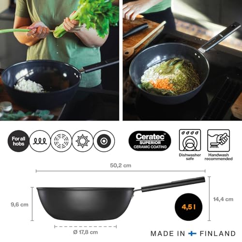 Fiskars Wokpfanne Hard Face 28 cm Für alle Kochfelder geeignet