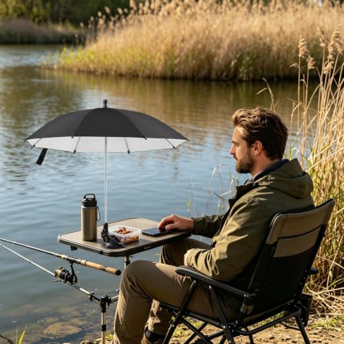 Mini sombrilla de mesa compacta y protector solar con ventosa para escritorio exterior 3