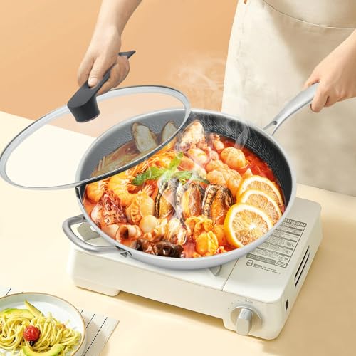 Wok pan de acero inoxidable 13.4 pulgadas antiadherente miniatura 2