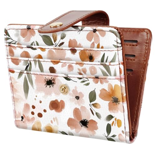 Small Wallets for Women Slim Minimalist for Bifold Credit Card Holder for Pocket or Purse, Full Floral
