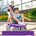 Kids Sitting Scooter Board with Universal Wheels Safety Plastic Scooter for Kids Ages 6-12 Manual Sport Scooters with Handles for Gym Class(Pueple)