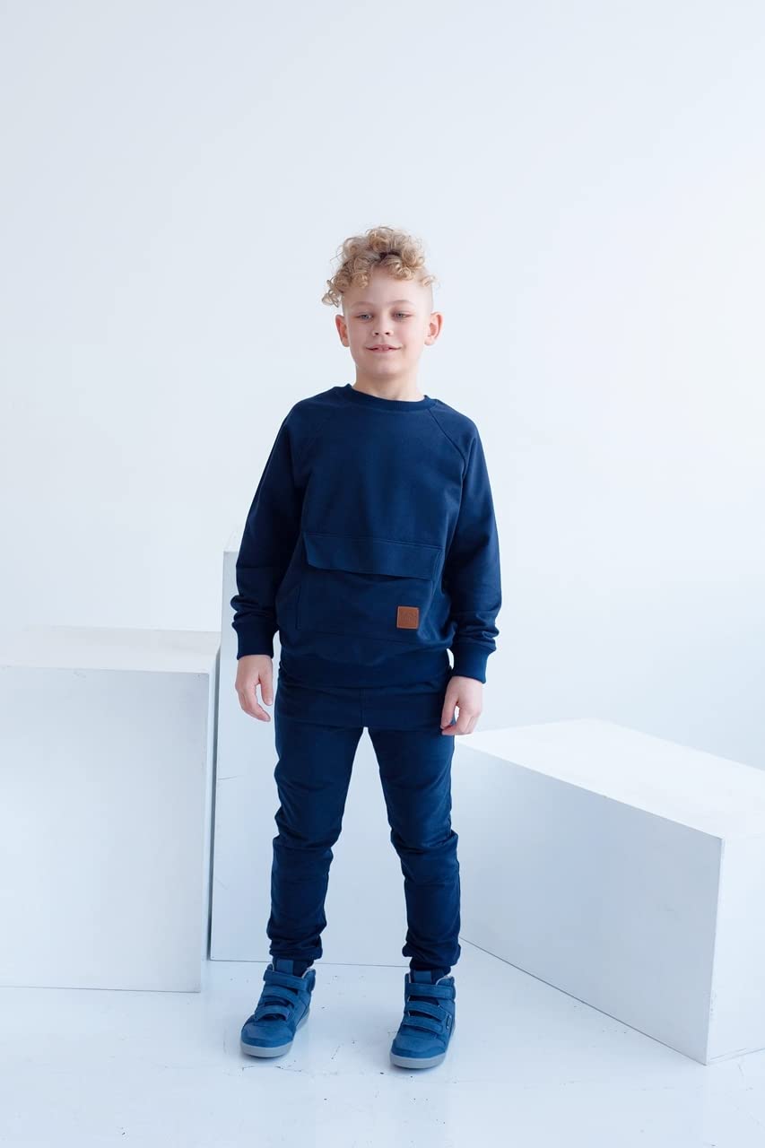 Smart&Cute 'STUDENT' Dres treningowy ręcznie robiony, ekologiczny materiał. Idealny do szkoły lub na zewnątrz. Kombinezon dla chłopców, dziewcząt, unisex, wygodny na zewnątrz/wewnątrz, dzieci, do szkoły, na czas wolny., grantowy, 116
