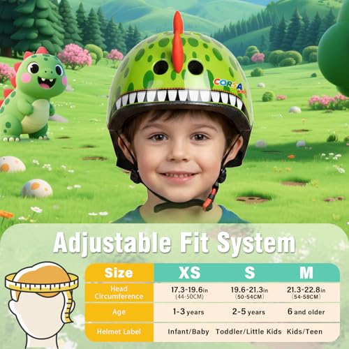 Image of Kids Toddler Bike Helmet, Adjustable and Multi-Sport for Child Boys and Girls, 2 Sizes